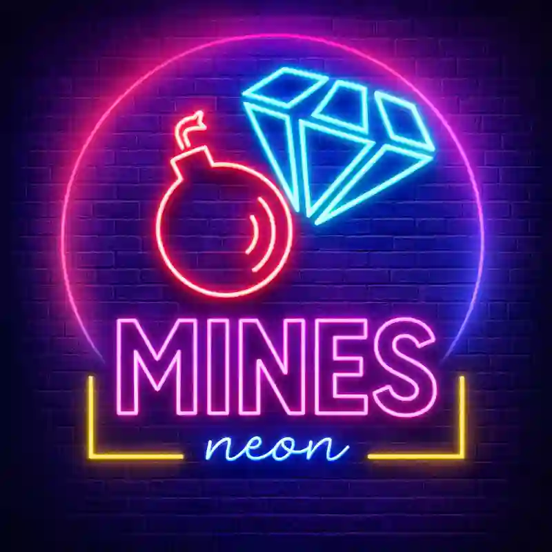 Mines Neon Game Logo